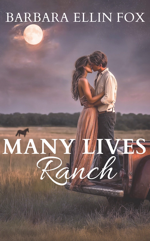 Cover for Many LIves Ranch A man and a woman standing in the back of a pickup