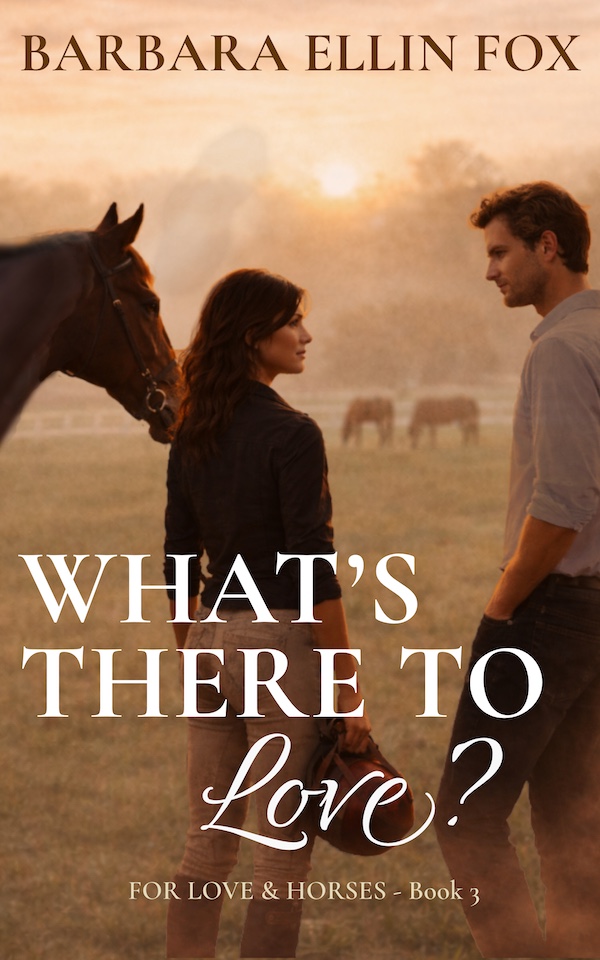 The Cover for What's There to Love? and man and woman with horses